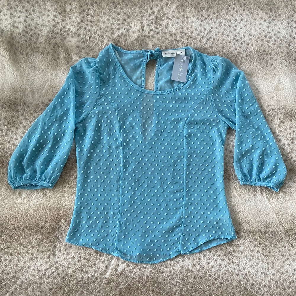 Peaches Love Cream Blue Blouse